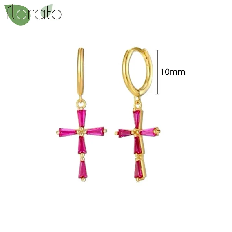 1 Paar Creolen aus 925 sterling Silber Gold Ohrringe Zirkonia Ohrstecker