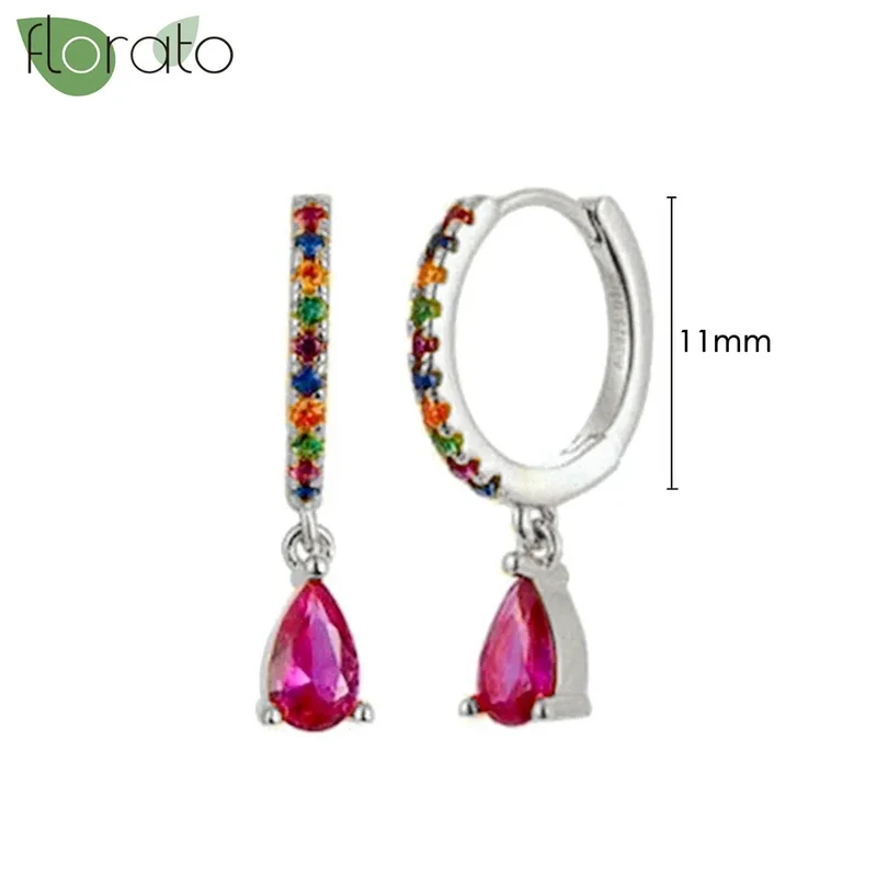 1 Paar Creolen aus 925 sterling Silber Gold Ohrringe Zirkonia Ohrstecker