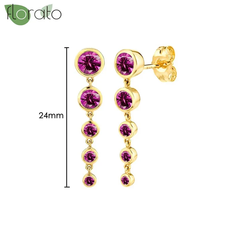 1 Paar Creolen aus 925 sterling Silber Gold Ohrringe Zirkonia Ohrstecker