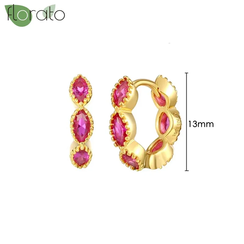 1 Paar Creolen aus 925 sterling Silber Gold Ohrringe Zirkonia Ohrstecker