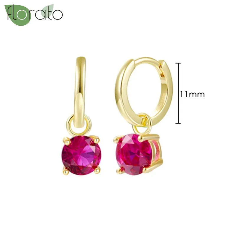 1 Paar Creolen aus 925 sterling Silber Gold Ohrringe Zirkonia Ohrstecker