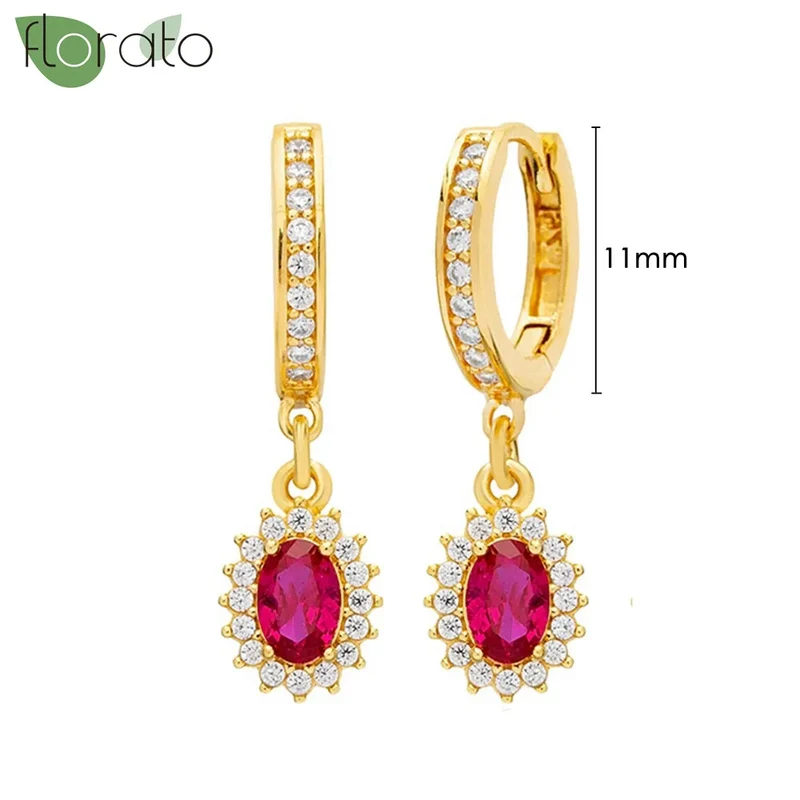 1 Paar Creolen aus 925 sterling Silber Gold Ohrringe Zirkonia Ohrstecker