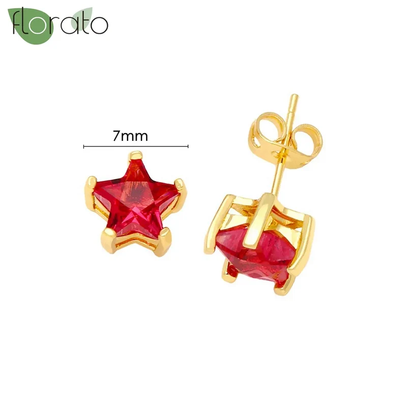 1 Paar Creolen aus 925 sterling Silber Gold Ohrringe Zirkonia Ohrstecker
