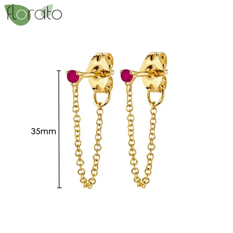 1 Paar Creolen aus 925 sterling Silber Gold Ohrringe Zirkonia Ohrstecker