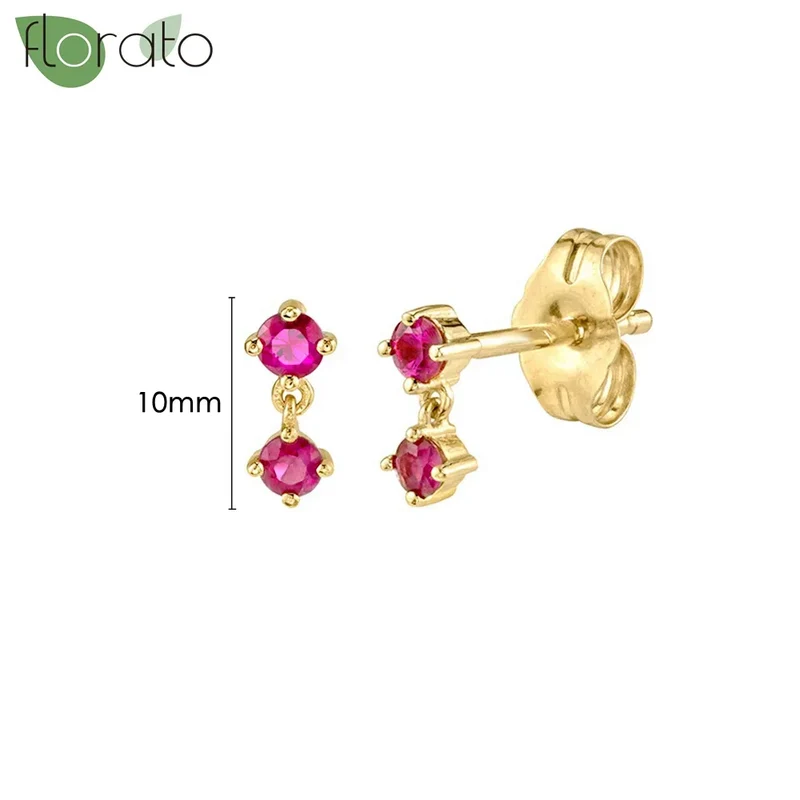 1 Paar Creolen aus 925 sterling Silber Gold Ohrringe Zirkonia Ohrstecker