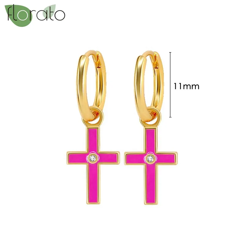 1 Paar Creolen aus 925 sterling Silber Gold Ohrringe Zirkonia Ohrstecker