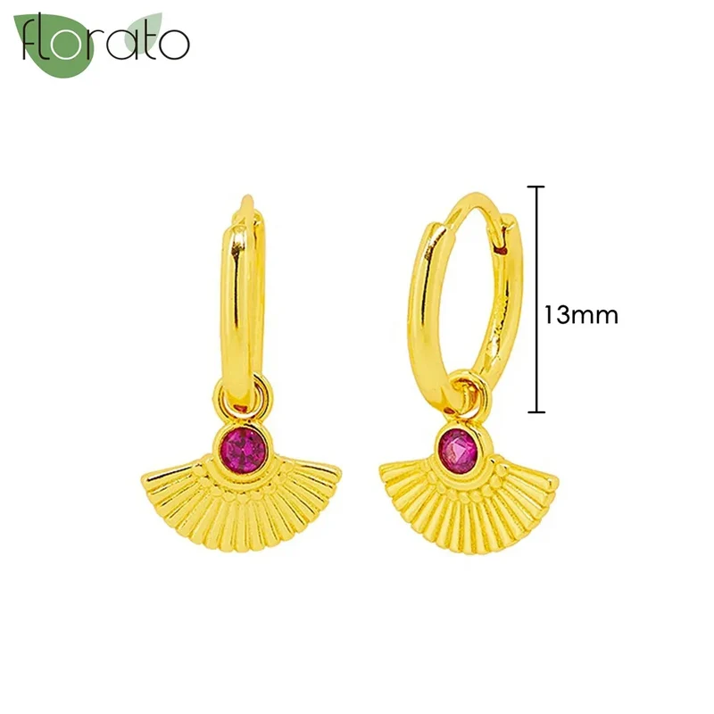 1 Paar Creolen aus 925 sterling Silber Gold Ohrringe Zirkonia Ohrstecker