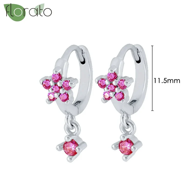 1 Paar Creolen aus 925 sterling Silber Gold Ohrringe Zirkonia Ohrstecker