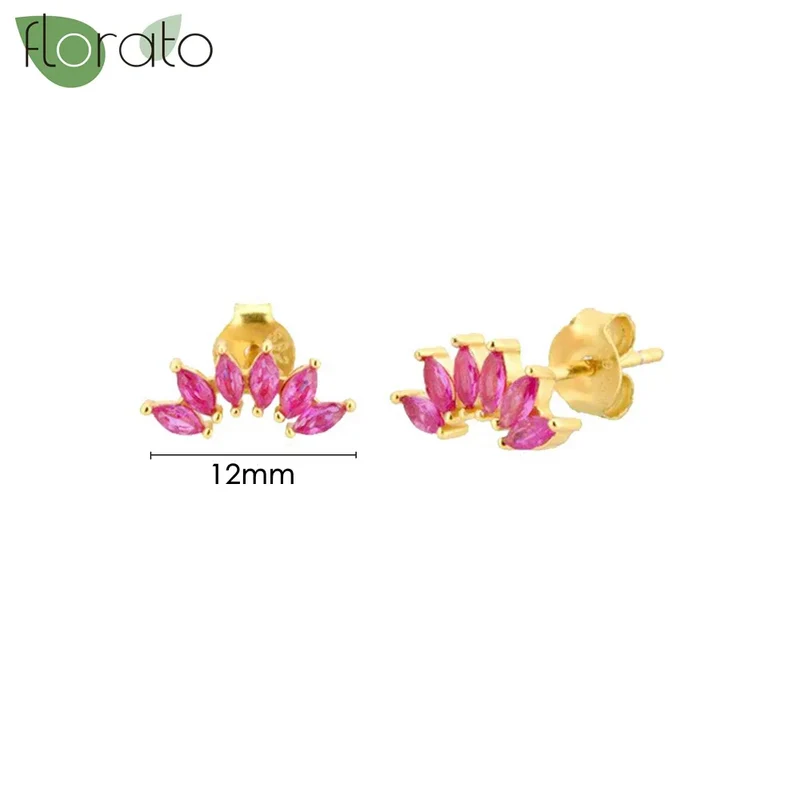 1 Paar Creolen aus 925 sterling Silber Gold Ohrringe Zirkonia Ohrstecker