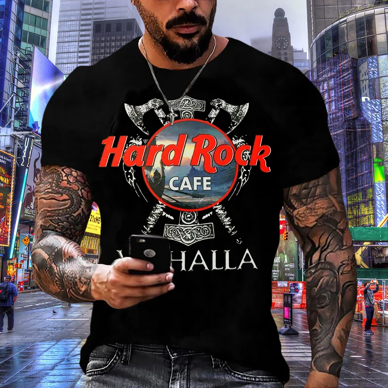 Herren Fashion Valhalla 3D T-Shirt Rundhals Unisex Sommer Streetwear