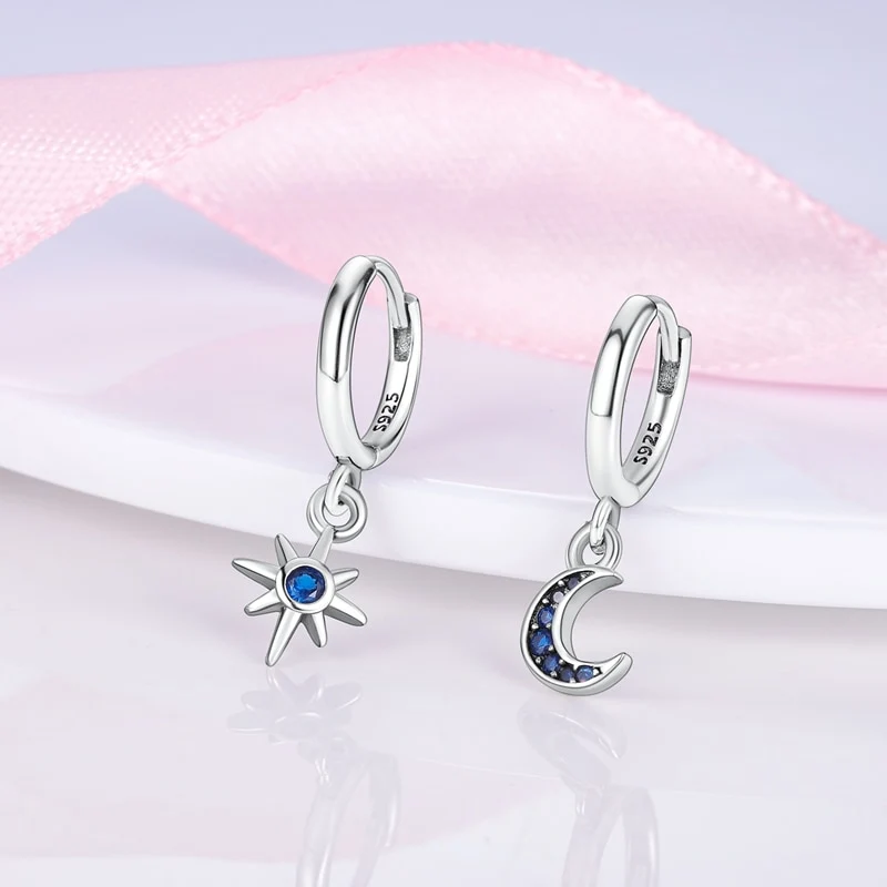 1 Paar Creolen aus 925 sterling Silber Ohrringe Ohrschmuck Zirkonia Ohrstecker