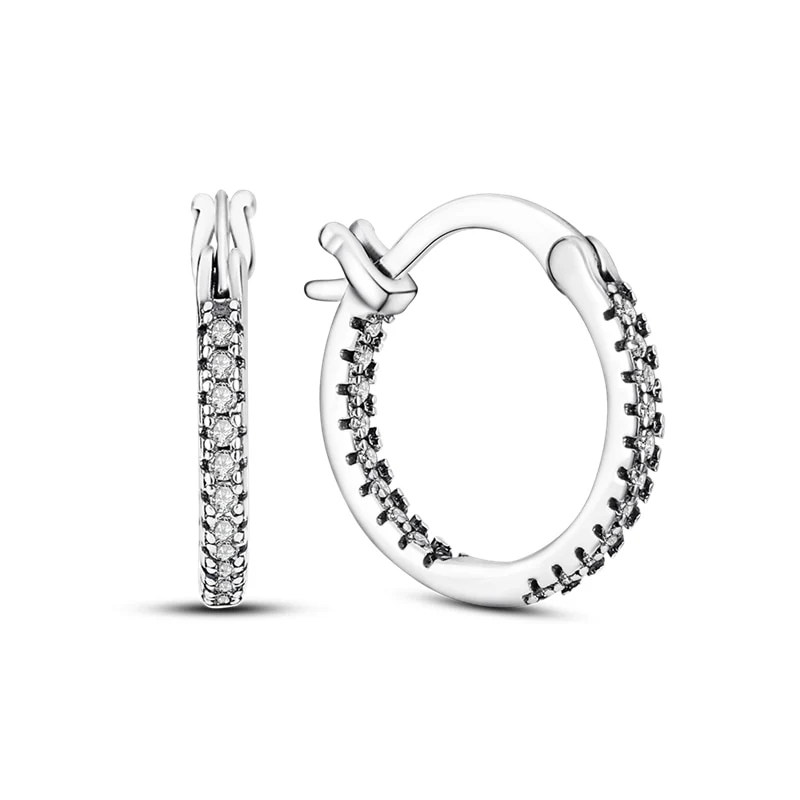 1 Paar Creolen aus 925 sterling Silber Ohrringe Ohrschmuck Zirkonia Ohrstecker