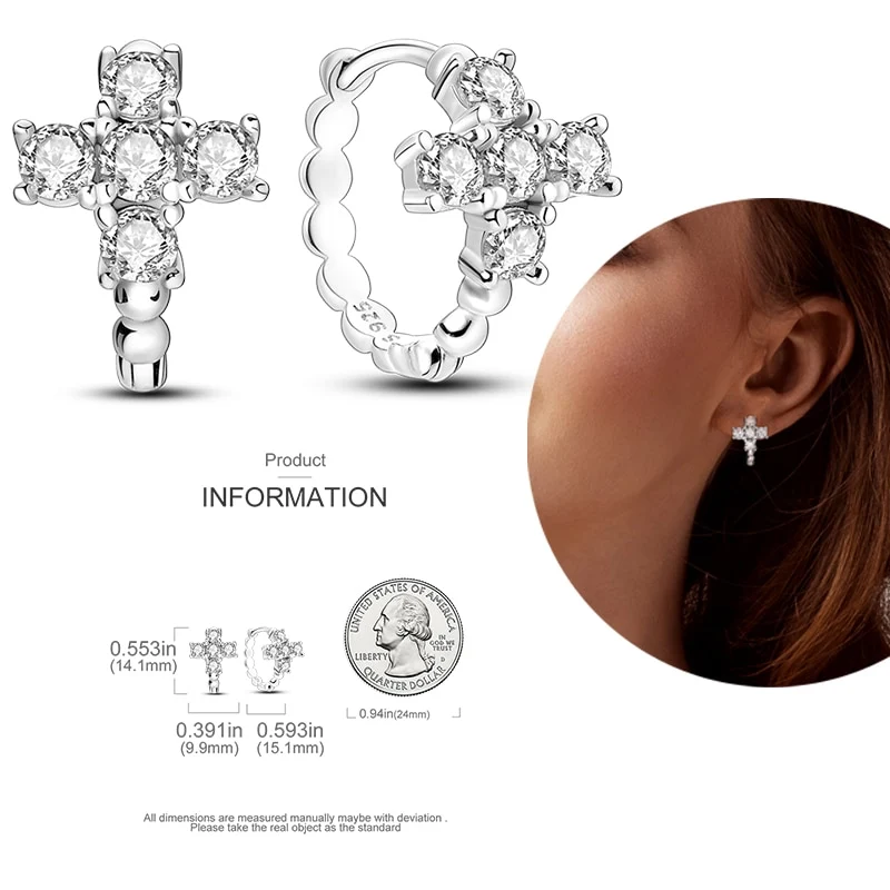 1 Paar Creolen aus 925 sterling Silber Ohrringe Ohrschmuck Zirkonia Ohrstecker