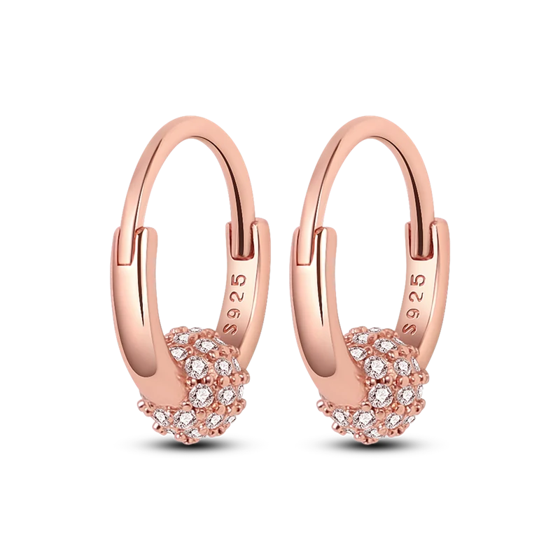 1 Paar Creolen aus 925 sterling Silber Ohrringe Ohrschmuck Zirkonia Ohrstecker