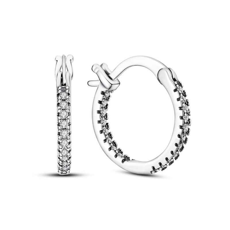 1 Paar Creolen aus 925 sterling Silber Ohrringe Ohrschmuck Zirkonia Ohrstecker