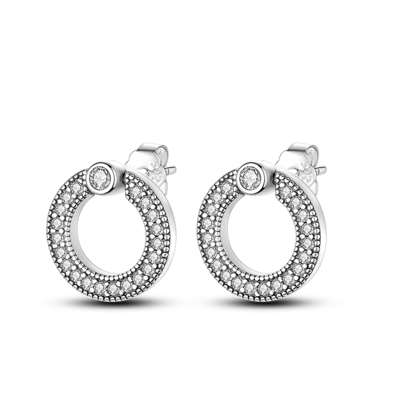 1 Paar Creolen aus 925 sterling Silber Ohrringe Ohrschmuck Zirkonia Ohrstecker