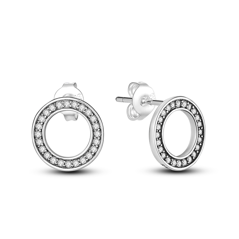1 Paar Creolen aus 925 sterling Silber Ohrringe Ohrschmuck Zirkonia Ohrstecker