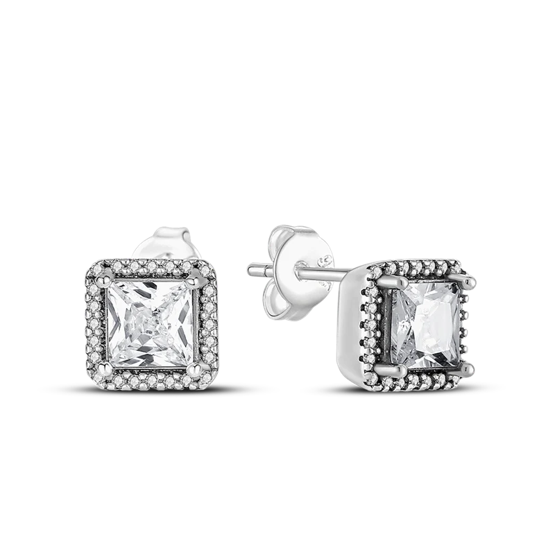 1 Paar Creolen aus 925 sterling Silber Ohrringe Ohrschmuck Zirkonia Ohrstecker