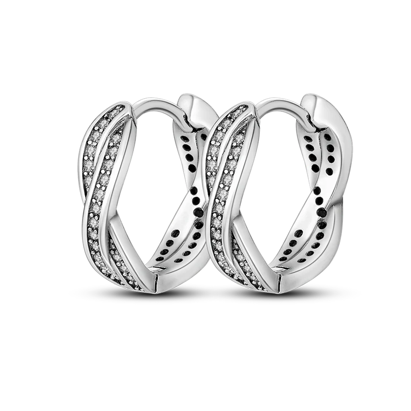 1 Paar Creolen aus 925 sterling Silber Ohrringe Ohrschmuck Zirkonia Ohrstecker