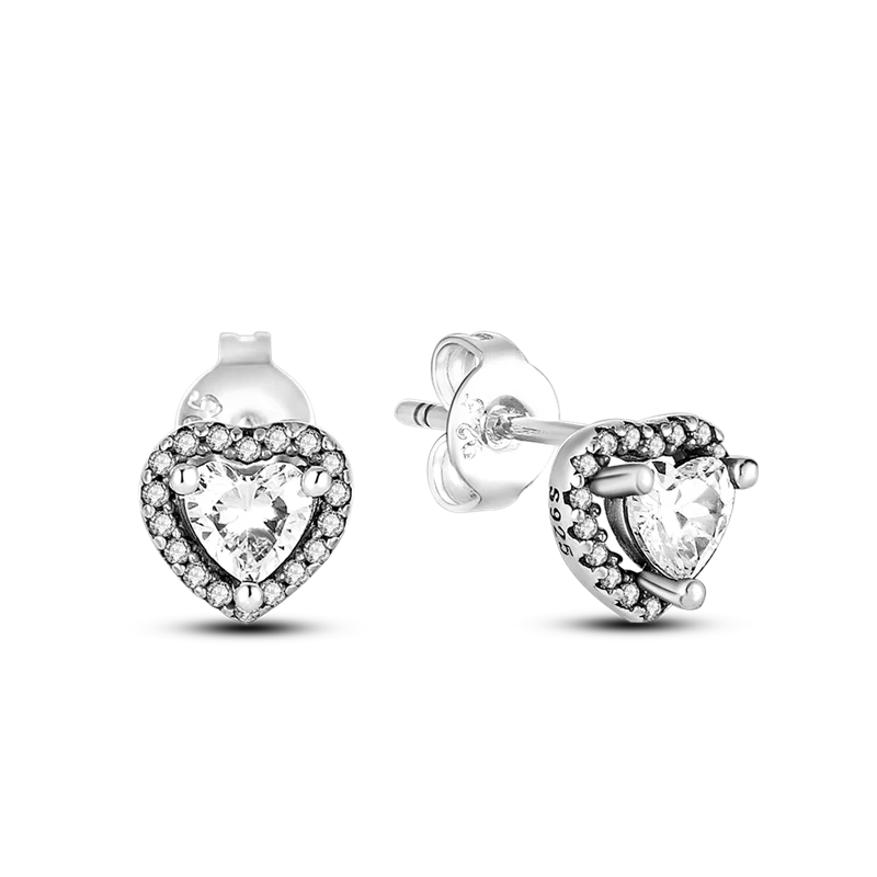 1 Paar Creolen aus 925 sterling Silber Ohrringe Ohrschmuck Zirkonia Ohrstecker