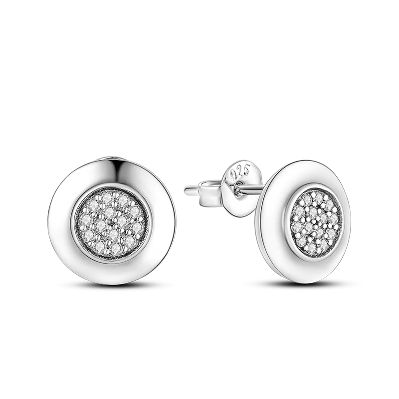 1 Paar Creolen aus 925 sterling Silber Ohrringe Ohrschmuck Zirkonia Ohrstecker