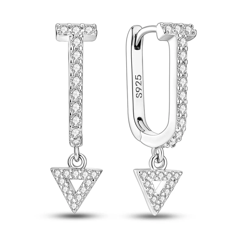1 Paar Creolen aus 925 sterling Silber Ohrringe Ohrschmuck Zirkonia Ohrstecker