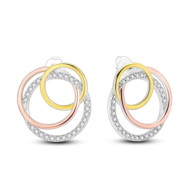 1 Paar Creolen aus 925 sterling Silber Ohrringe Ohrschmuck Zirkonia Ohrstecker
