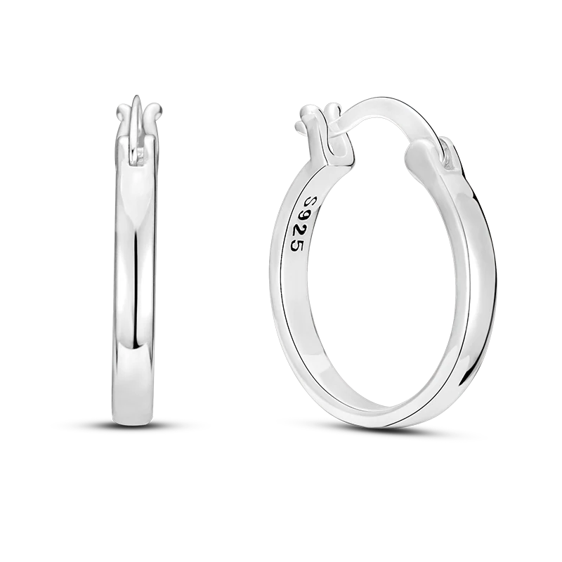 1 Paar Creolen aus 925 sterling Silber Ohrringe Ohrschmuck Zirkonia Ohrstecker