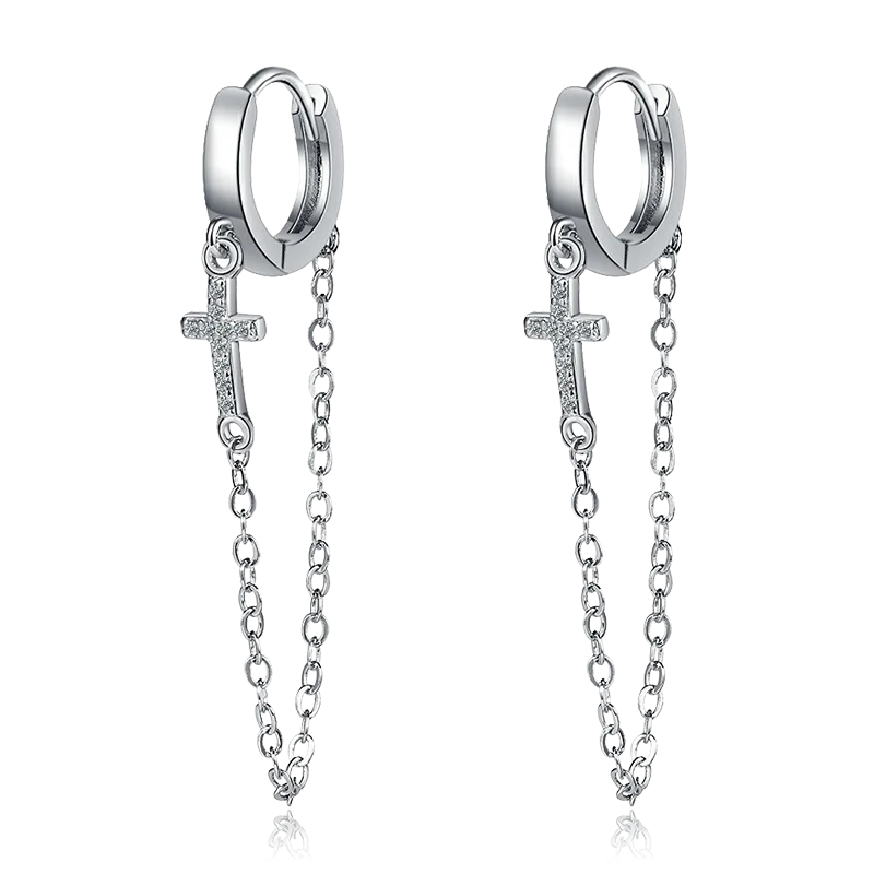 1 Paar Creolen aus 925 sterling Silber Ohrringe Ohrschmuck Zirkonia Ohrstecker