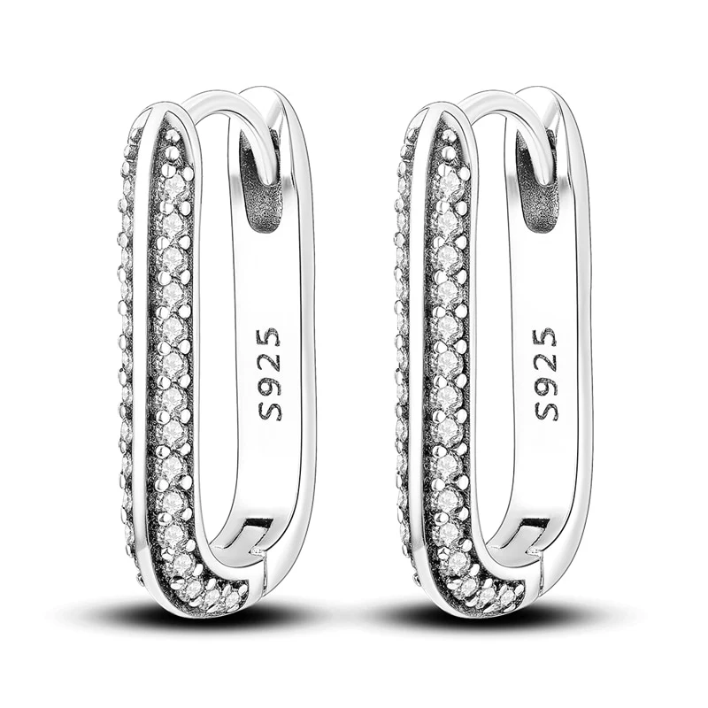 1 Paar Creolen aus 925 sterling Silber Ohrringe Ohrschmuck Zirkonia Ohrstecker