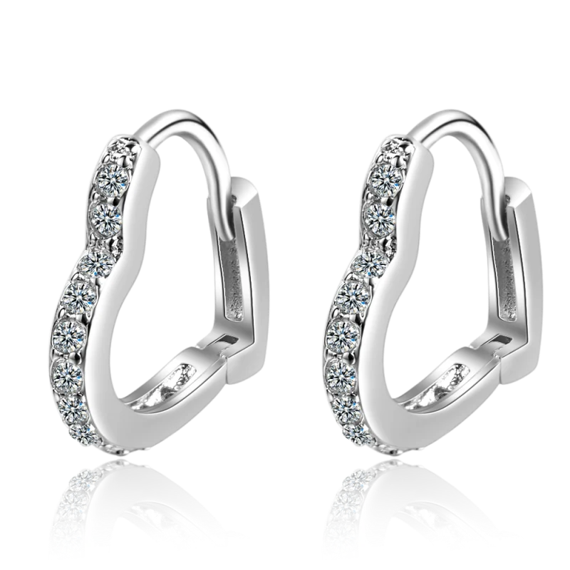 1 Paar Creolen aus 925 sterling Silber Ohrringe Ohrschmuck Zirkonia Ohrstecker