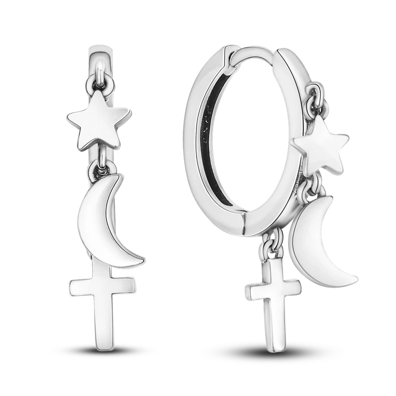 1 Paar Creolen aus 925 sterling Silber Ohrringe Ohrschmuck Zirkonia Ohrstecker