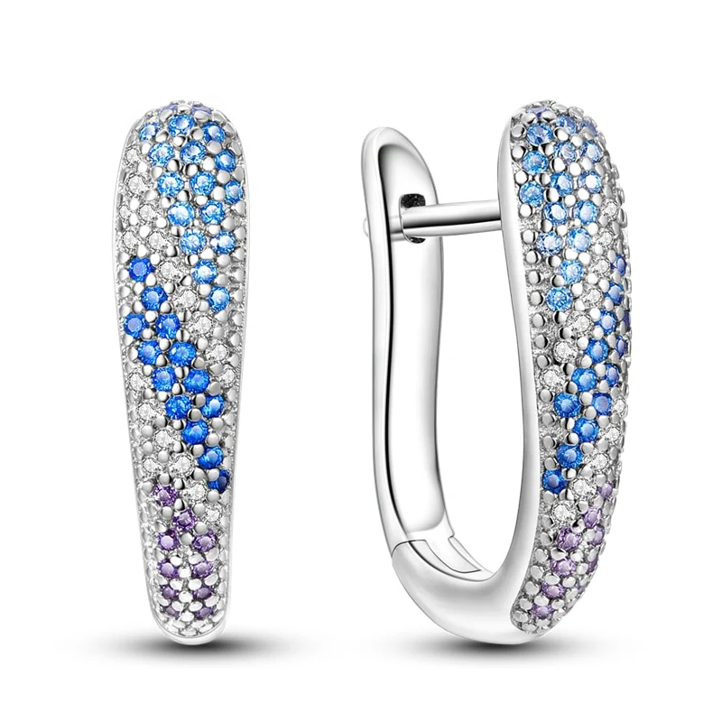 1 Paar Creolen aus 925 sterling Silber Ohrringe Ohrschmuck Zirkonia Ohrstecker