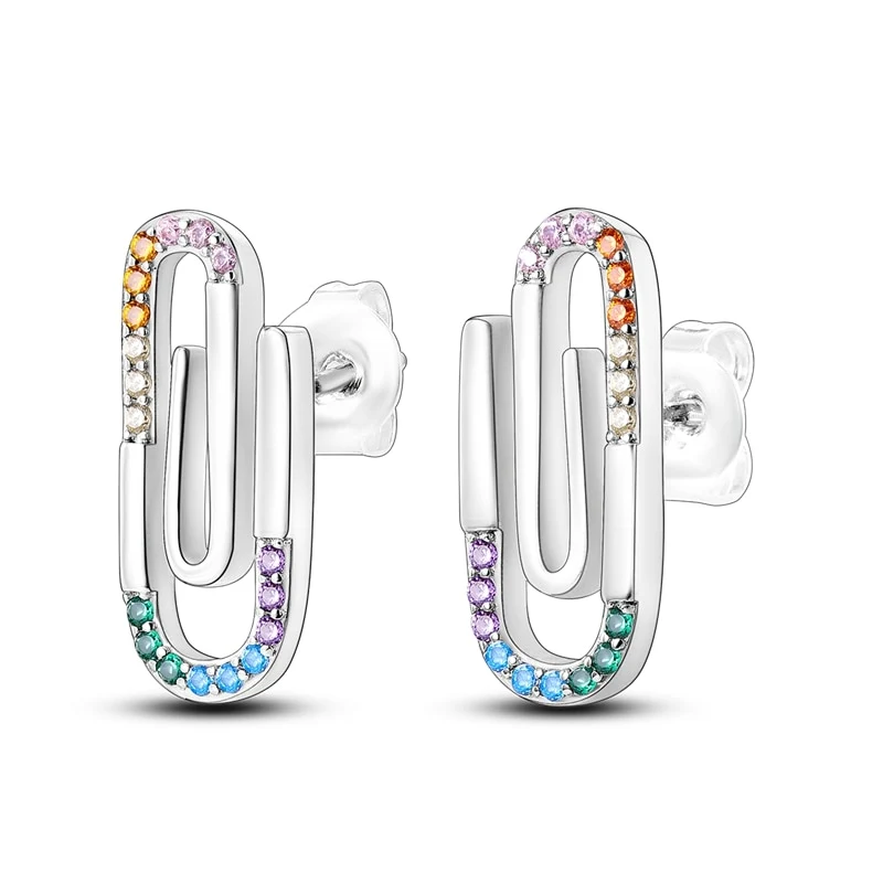 1 Paar Creolen aus 925 sterling Silber Ohrringe Ohrschmuck Zirkonia Ohrstecker