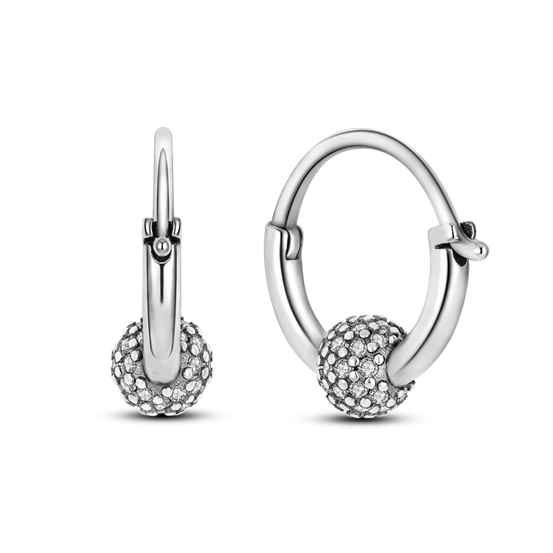 1 Paar Creolen aus 925 sterling Silber Ohrringe Ohrschmuck Zirkonia Ohrstecker