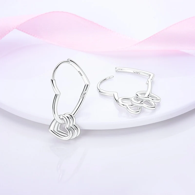 1 Paar Creolen aus 925 sterling Silber Ohrringe Ohrschmuck Zirkonia Ohrstecker