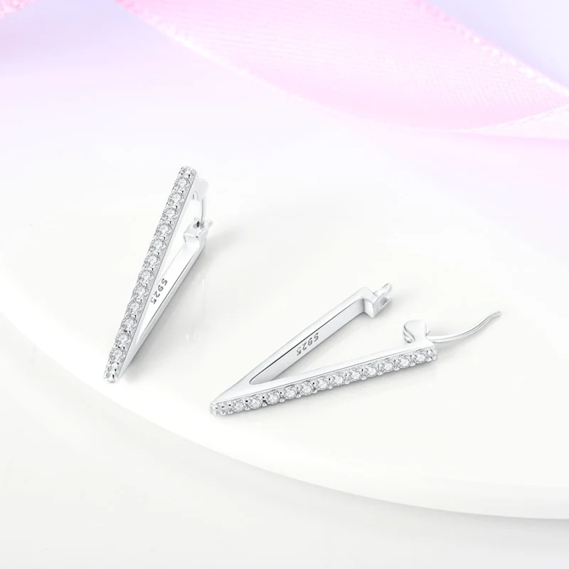1 Paar Creolen aus 925 sterling Silber Ohrringe Ohrschmuck Zirkonia Ohrstecker
