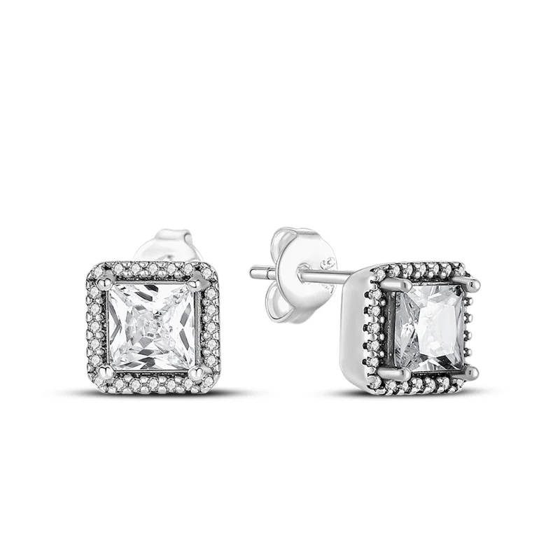 1 Paar Creolen aus 925 sterling Silber Ohrringe Ohrschmuck Zirkonia Ohrstecker