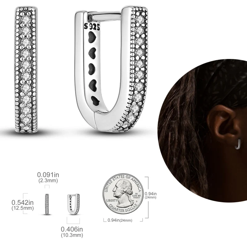 1 Paar Creolen aus 925 sterling Silber Ohrringe Ohrschmuck Zirkonia Ohrstecker