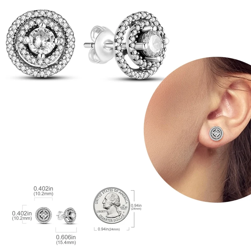 1 Paar Creolen aus 925 sterling Silber Ohrringe Ohrschmuck Zirkonia Ohrstecker