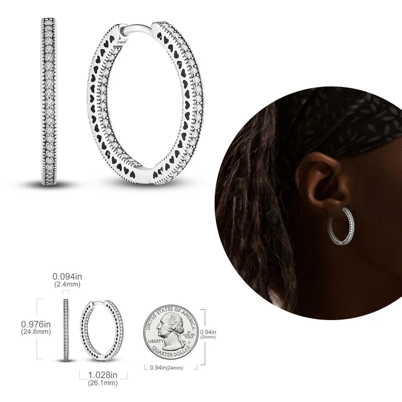 1 Paar Creolen aus 925 sterling Silber Ohrringe Ohrschmuck Zirkonia Ohrstecker