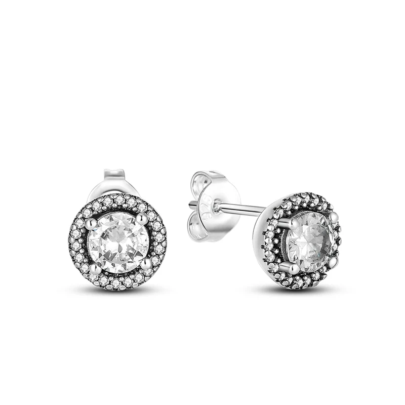 1 Paar Creolen aus 925 sterling Silber Ohrringe Ohrschmuck Zirkonia Ohrstecker