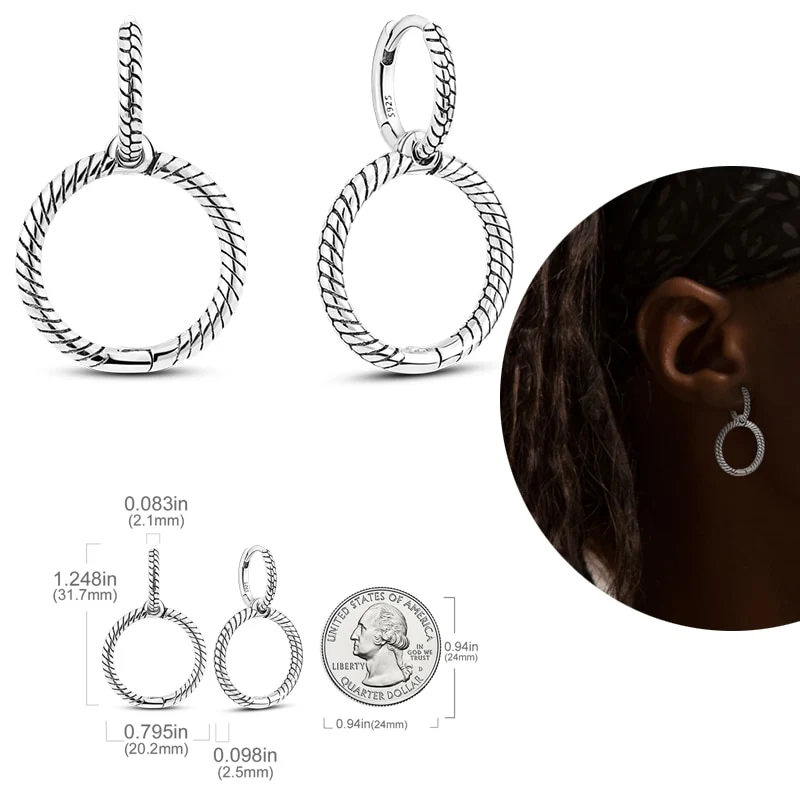 1 Paar Creolen aus 925 sterling Silber Ohrringe Ohrschmuck Zirkonia Ohrstecker