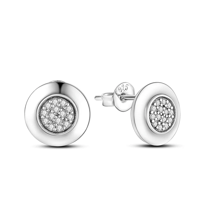 1 Paar Creolen aus 925 sterling Silber Ohrringe Ohrschmuck Zirkonia Ohrstecker