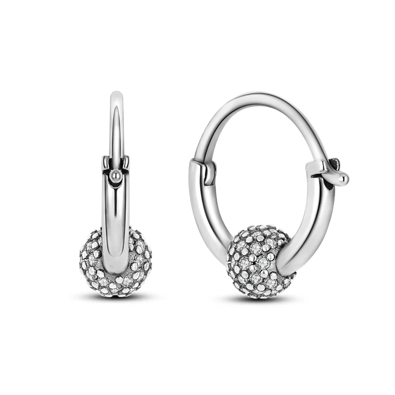 1 Paar Creolen aus 925 sterling Silber Ohrringe Ohrschmuck Zirkonia Ohrstecker