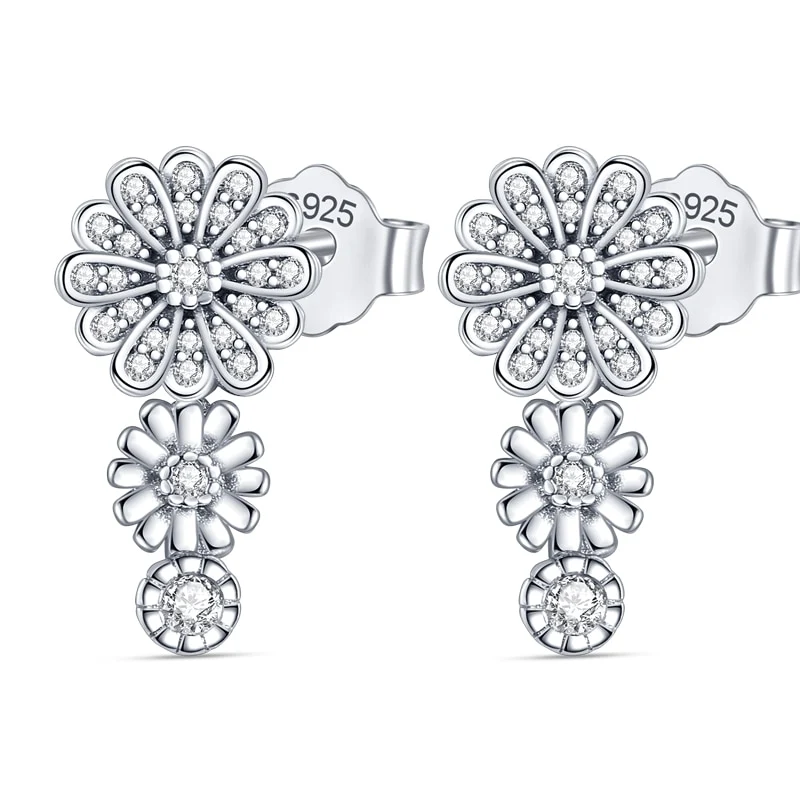 1 Paar Creolen aus 925 sterling Silber Ohrringe Ohrschmuck Zirkonia Ohrstecker