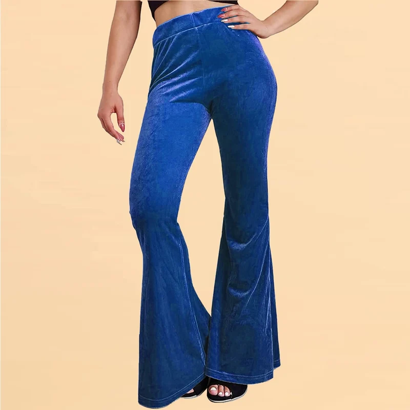 Damen Yoga Hose Bootcut Hüftjeans Samt Schlaghose Hip Retro Flared Leggins