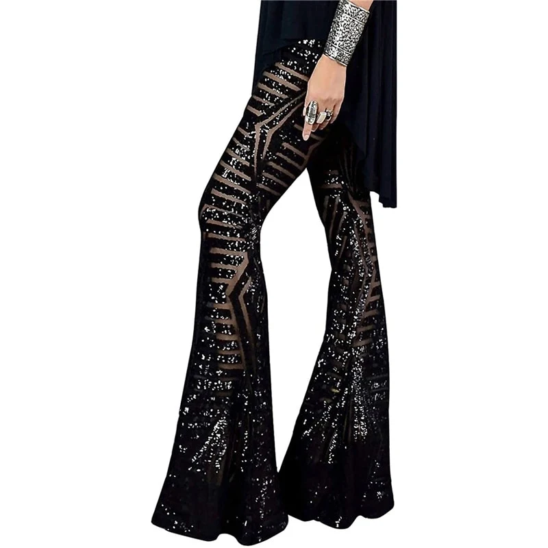Damen Yoga Hose Bootcut Hüftjeans Schlaghose Hip Retro Flared Leggins