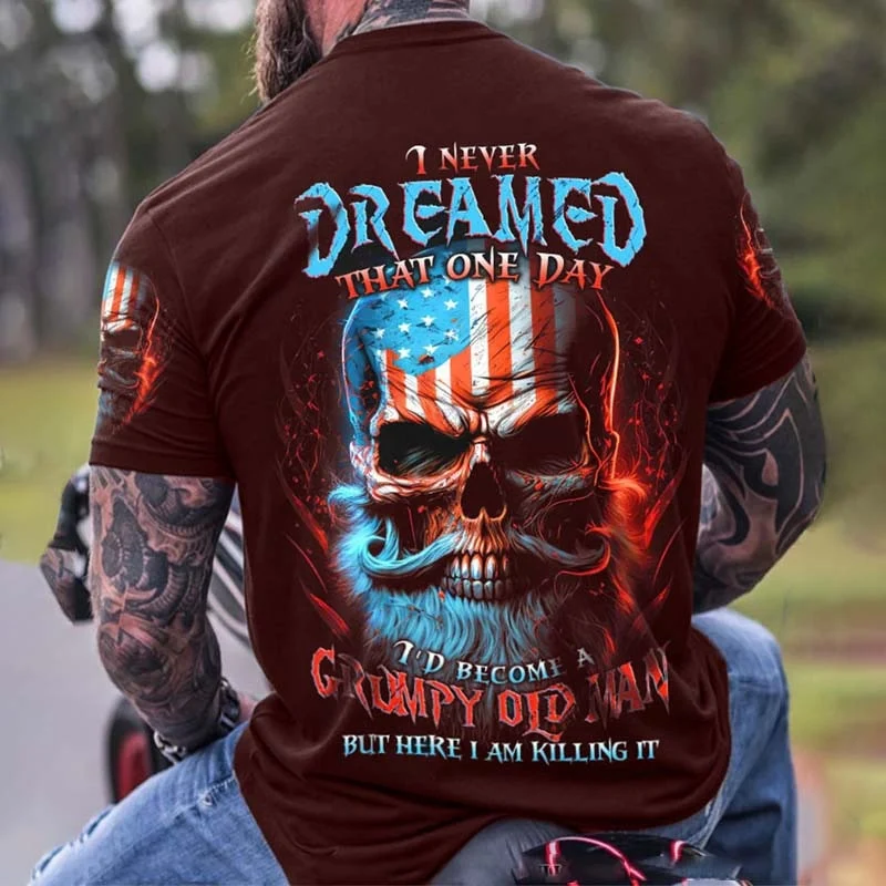 Herren Metal Skull Horror 3D T-Shirt Rundhals Unisex Sommer Streetwear