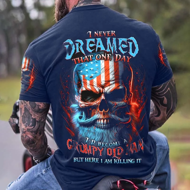 Herren Metal Skull Horror 3D T-Shirt Rundhals Unisex Sommer Streetwear